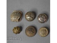 Lot de butoni militari uniformă cocardă port-emblemă Regatul Bulgariei