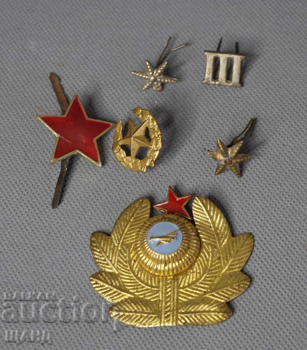 Lot Bulgaria Semne militare vechi uniformă cocardă pilot Forțele Aeriene