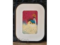 Sunflower House, miniature pastel