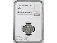 20 Stotinki 1906 MS 61 NGC