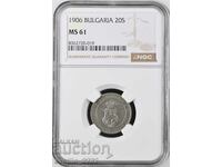 20 stotinki 1906 MS 61 NGC