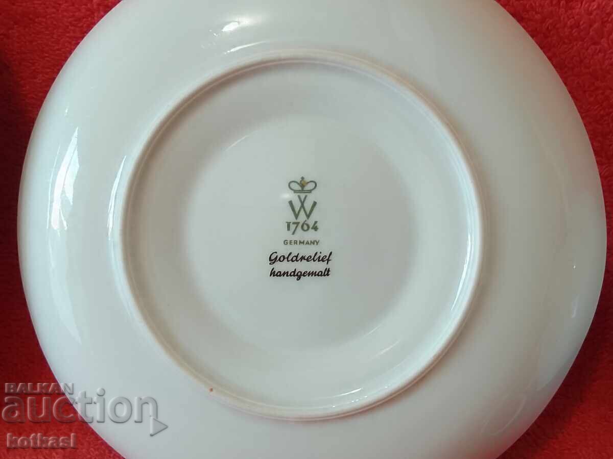 Παλιό σετ τριών τεμαχίων WALLENDORF - φλιτζάνι, 2 πιάτα Germany GDR - 5