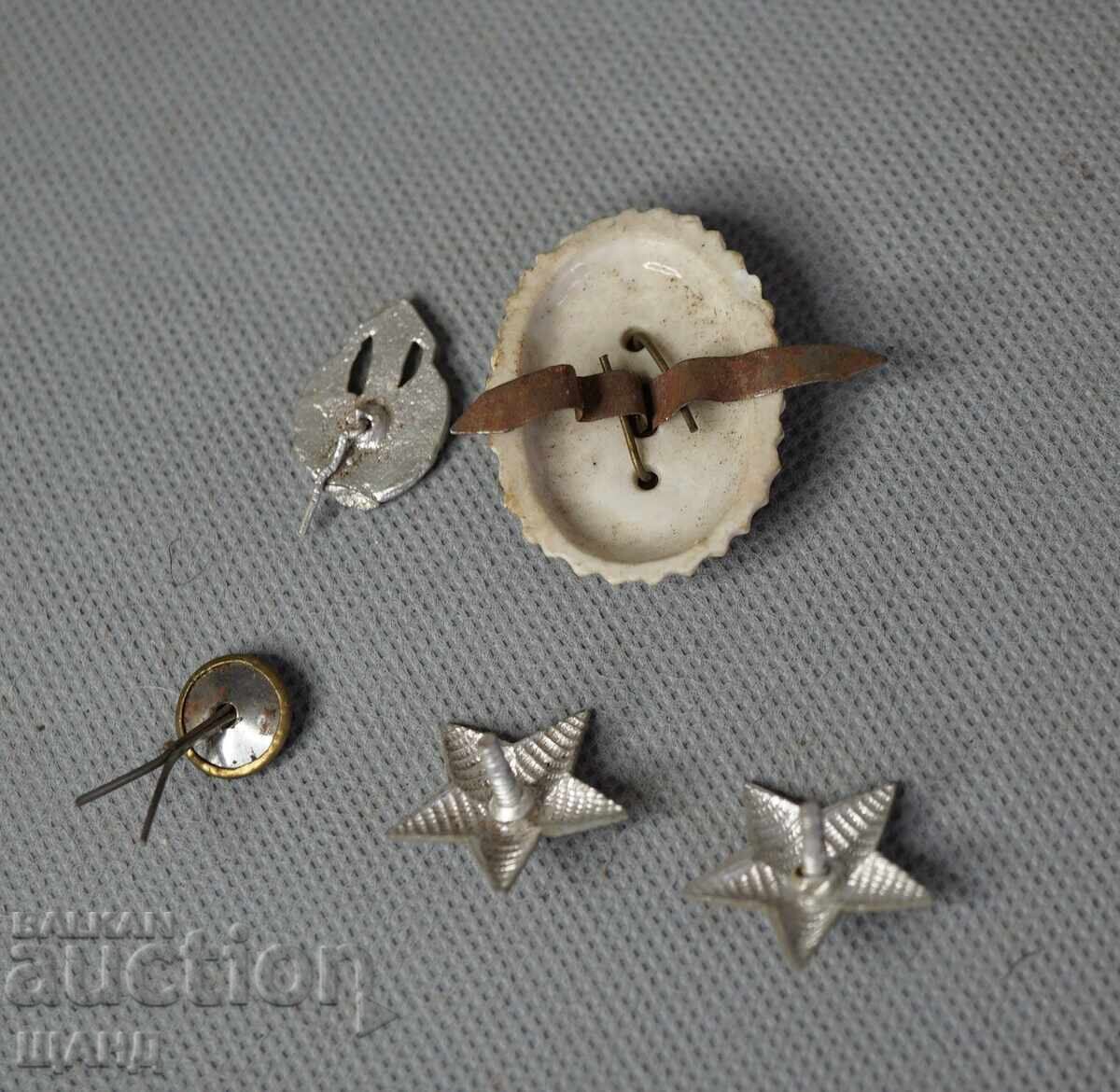 Βουλγαρία παρτίδα Παλιά στρατιωτικά σήματα κοκάρδα πορσελάνη σμάλτο με τιμή 10.25 BGN | € 5.24