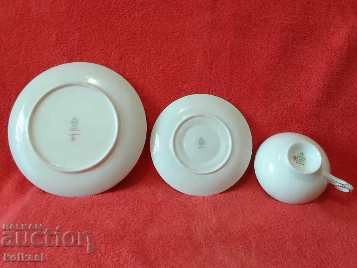 Delivery of Old triple set SCHAUBACH KUNST - cup, 2 plates Germany gilded