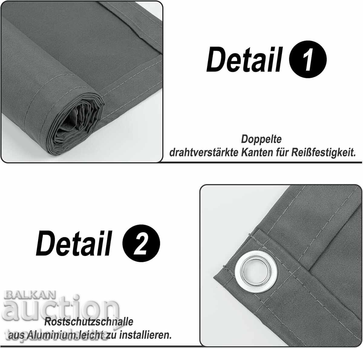 Μπαλκονικό προστατευτικό παραβάν, 90x800 εκ., 100% πολυεστέρας με PU με τιμή 35.00 BGN | € 17.90
