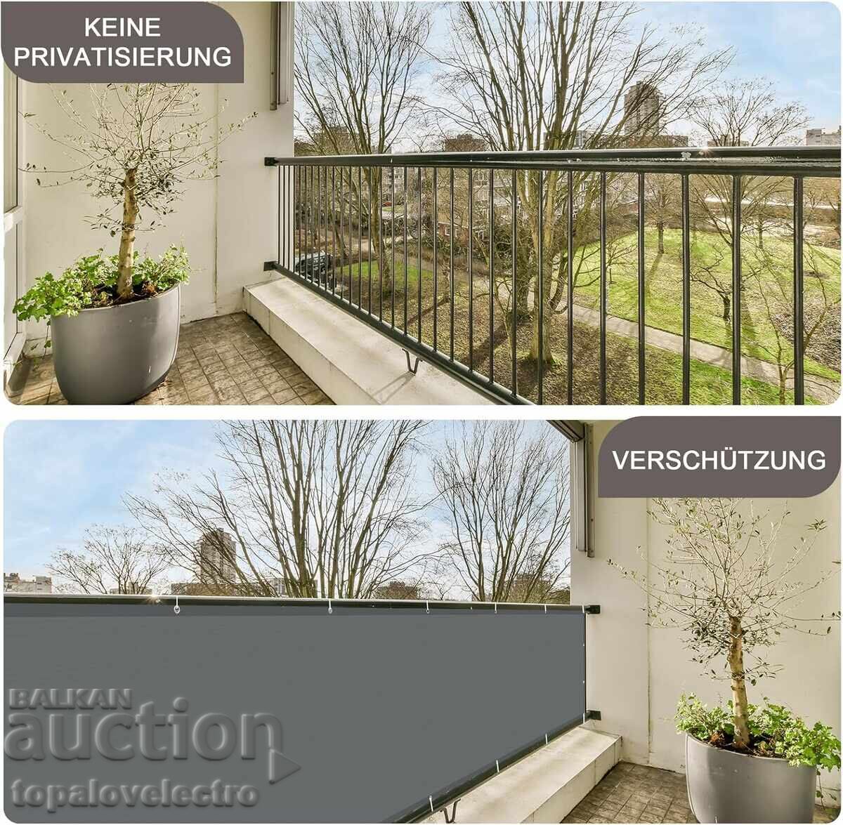 Δημοπρασία Μπαλκονικό προστατευτικό παραβάν, 90x800 εκ., 100% πολυεστέρας με PU