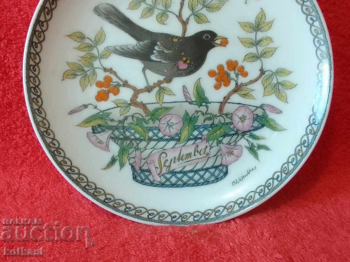 Πορσελάνινο πιάτο Hutschenreuther μήνας Σεπτέμβριος Γερμανία με τιμή 35.50 BGN | € 18.15