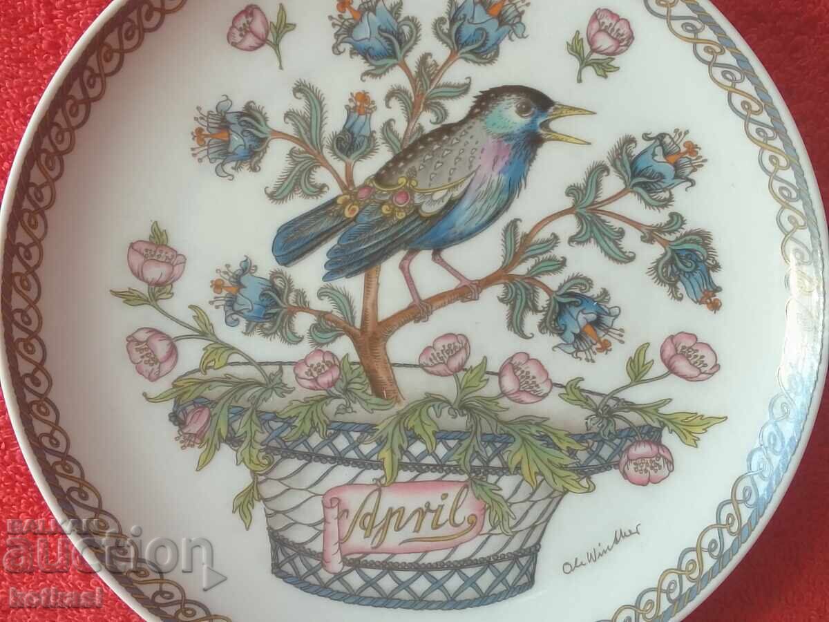 Παράδοση Πορσελάνινο πιάτο Hutschenreuther μήνας Απρίλιος Γερμανία