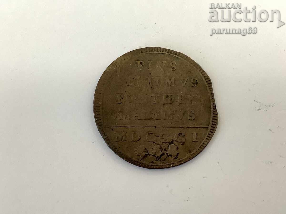 Италия - Папска държава 1 байоко 1801 година с цена 65.00 лв. | € 33.23