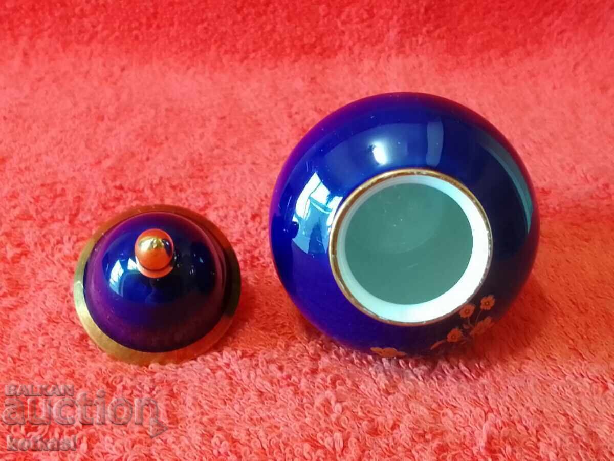 Παλιά πορσελάνινη μικρό βάζο Royal KPM Cobalt Germany χειροποίητο - 6