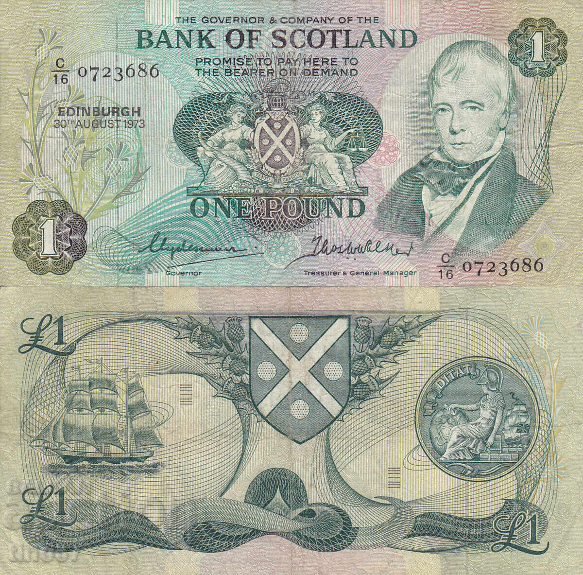 tino37- MAREA BRITANIE - SCOȚIA - 1 LIBRĂ - 1973