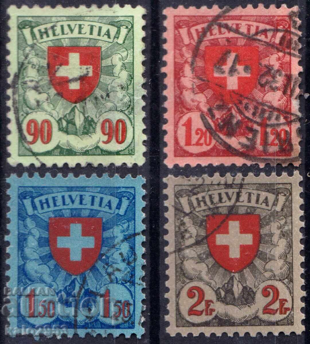 Switzerland - 1924 - Regular - Complete Series - Coat of Arms, Cancellation Switzerland - 1924 - Regular - Complete Series - Coat of Arms, Cancellation