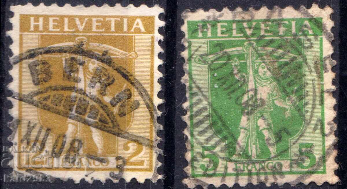 Switzerland - 1924 - Regular - 2 Rappen, stamp Switzerland - 1924 - Regular - 2 Rappen, stamp