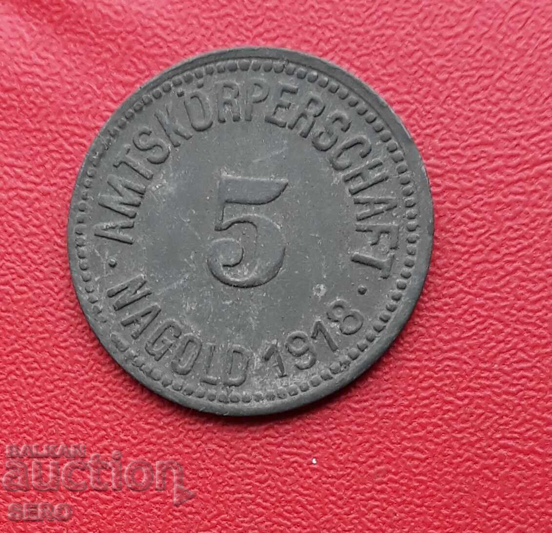 Germany-Württemberg-Nagold-5 Pfennig 1918 Germany-Württemberg-Nagold-5 Pfennig 1918