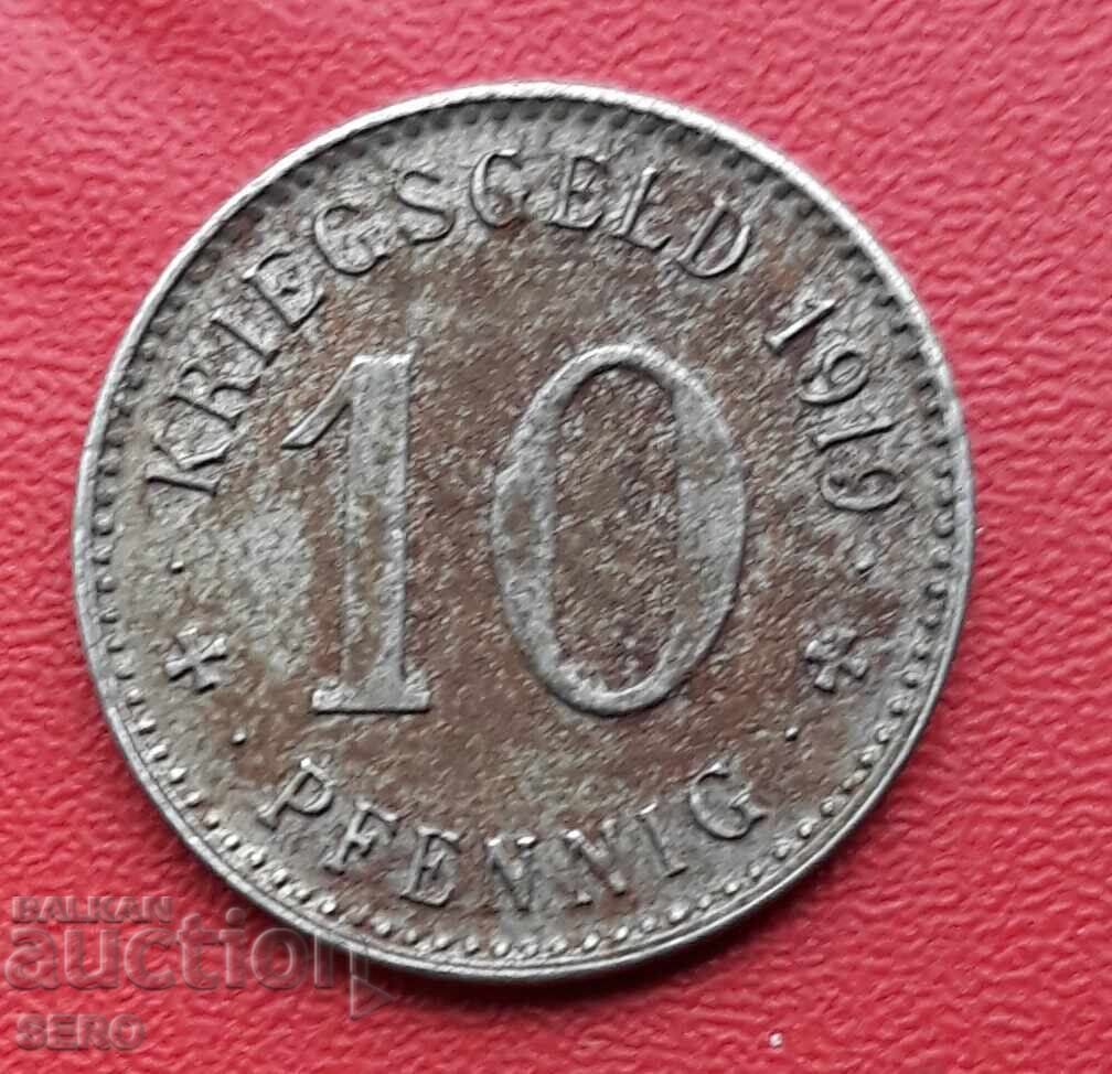 Γερμανία-Β. Ρήνος-Βεστφαλία-Μέντεν-10 πφένιχ 1919 με τιμή 6.00 BGN | € 3.07