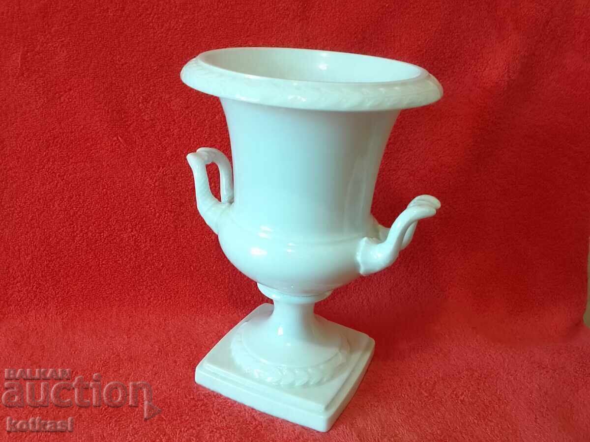 Παλιό λευκό πορσελάνινο Βάζο Κρατήρας KAISER Δυτικής Γερμανίας - 7