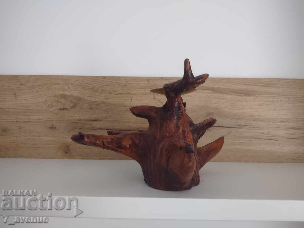 Δημοπρασία Κηροπήγιο ξύλινο ART - πουλί, χειροποίητο 30.10.25