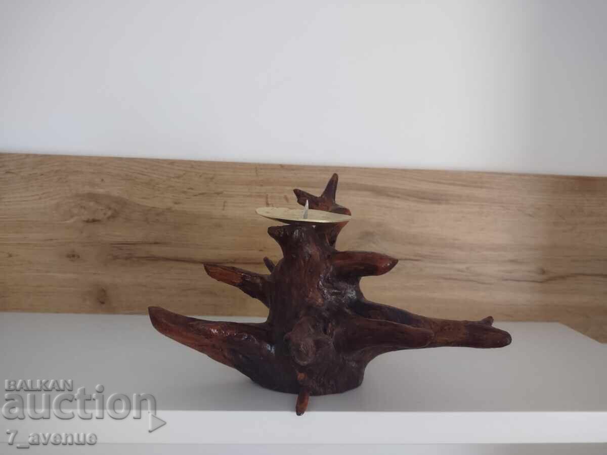 Κηροπήγιο ξύλινο ART - πουλί, χειροποίητο 30.10.25 - 5