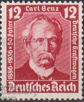 Stamped Karl Benz 1936 stamp from Germany Reich