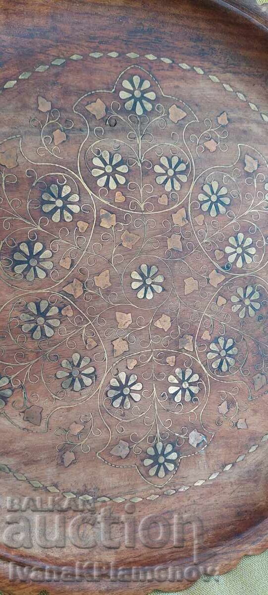 Δημοπρασία Ξύλινο πάνελ με ορειχάλκινη ένθεση 30εκ. για συλλέκτες