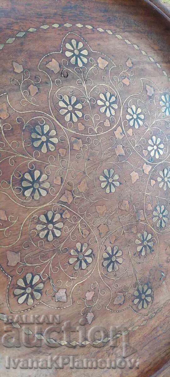 Wooden panel inlaid with brass, 30cm, for connoisseurs - 5