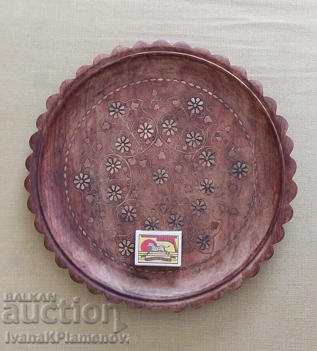 Wooden panel inlaid with brass, 30cm, for connoisseurs - 6