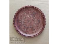 Panou din lemn incrustat cu alamă 30cm pentru colecționari