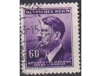 Stamped stamp Adolf Hitler 1942 Bohemia and Moravia Reich