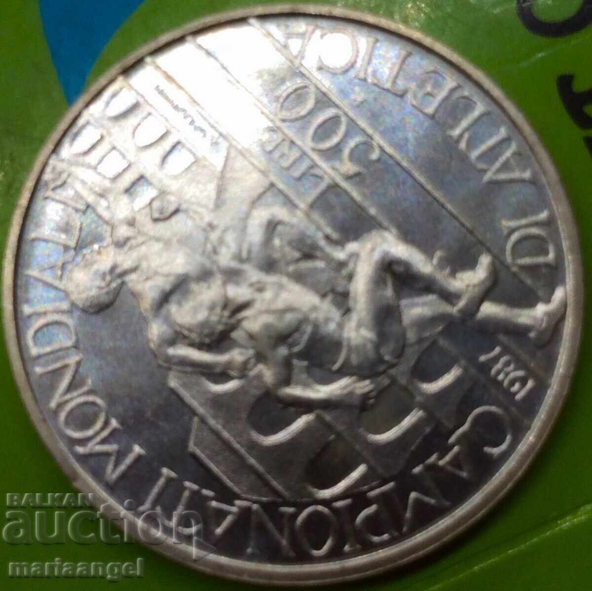 Livrarea 500 lire 1987 Italia UNC Atletism Campionat sert. argint Livrarea 500 lire 1987 Italia UNC Atletism Campionat sert. argint