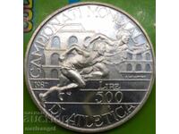 500 lire 1987 Italia UNC Atletism Campionat sert. argint