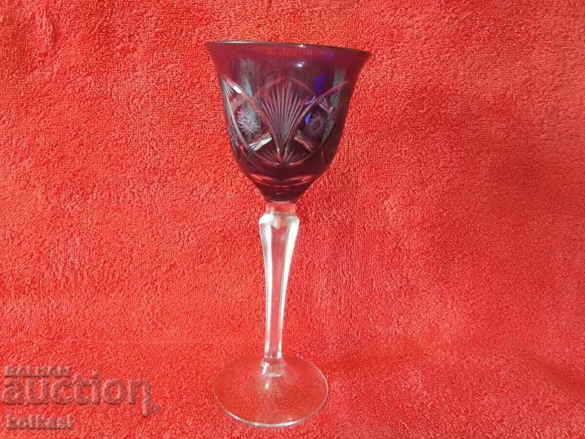 Аукцион Стара цветна масивна кристална чаша Германия Аукцион Стара цветна масивна кристална чаша Германия