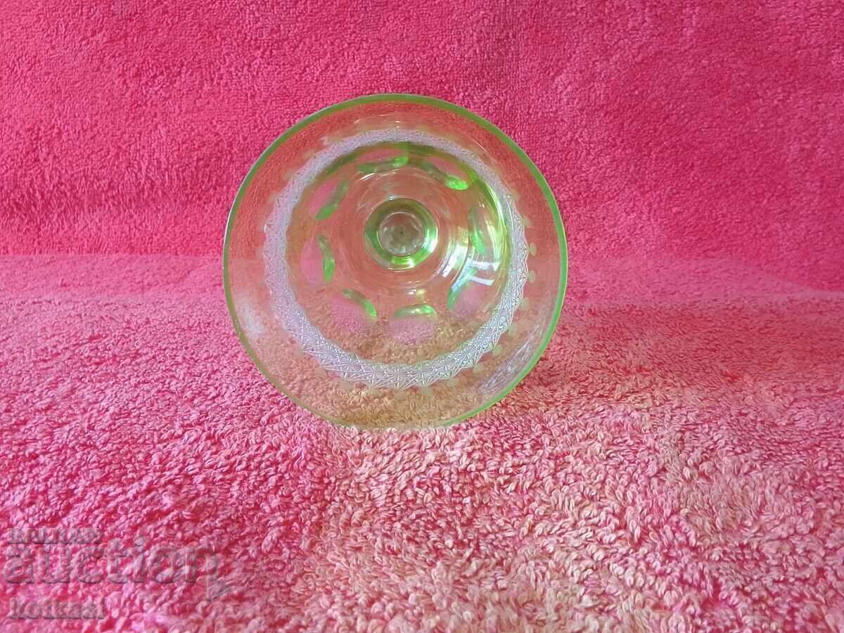 Sticlă de cristal masiv colorată veche Germania - 5