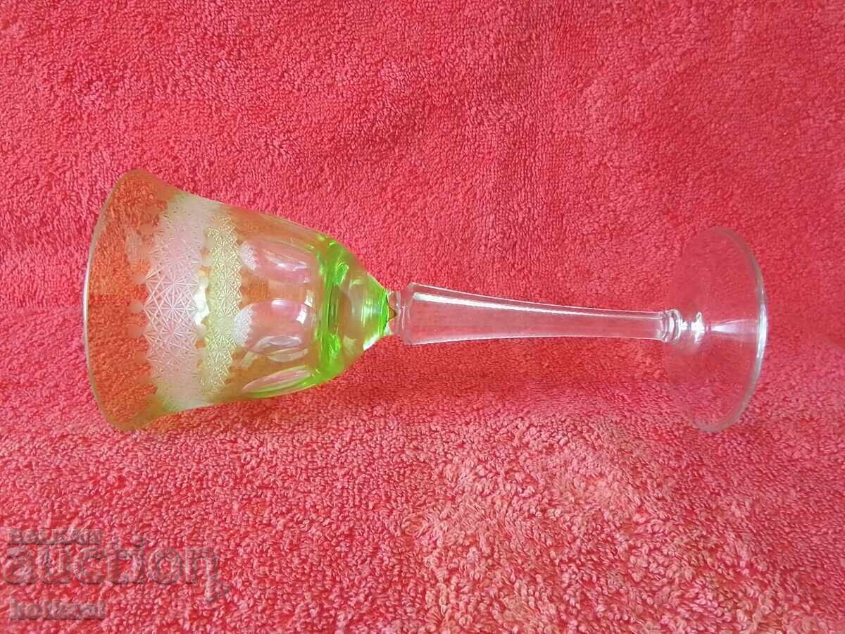 Sticlă de cristal masiv colorată veche Germania - 7