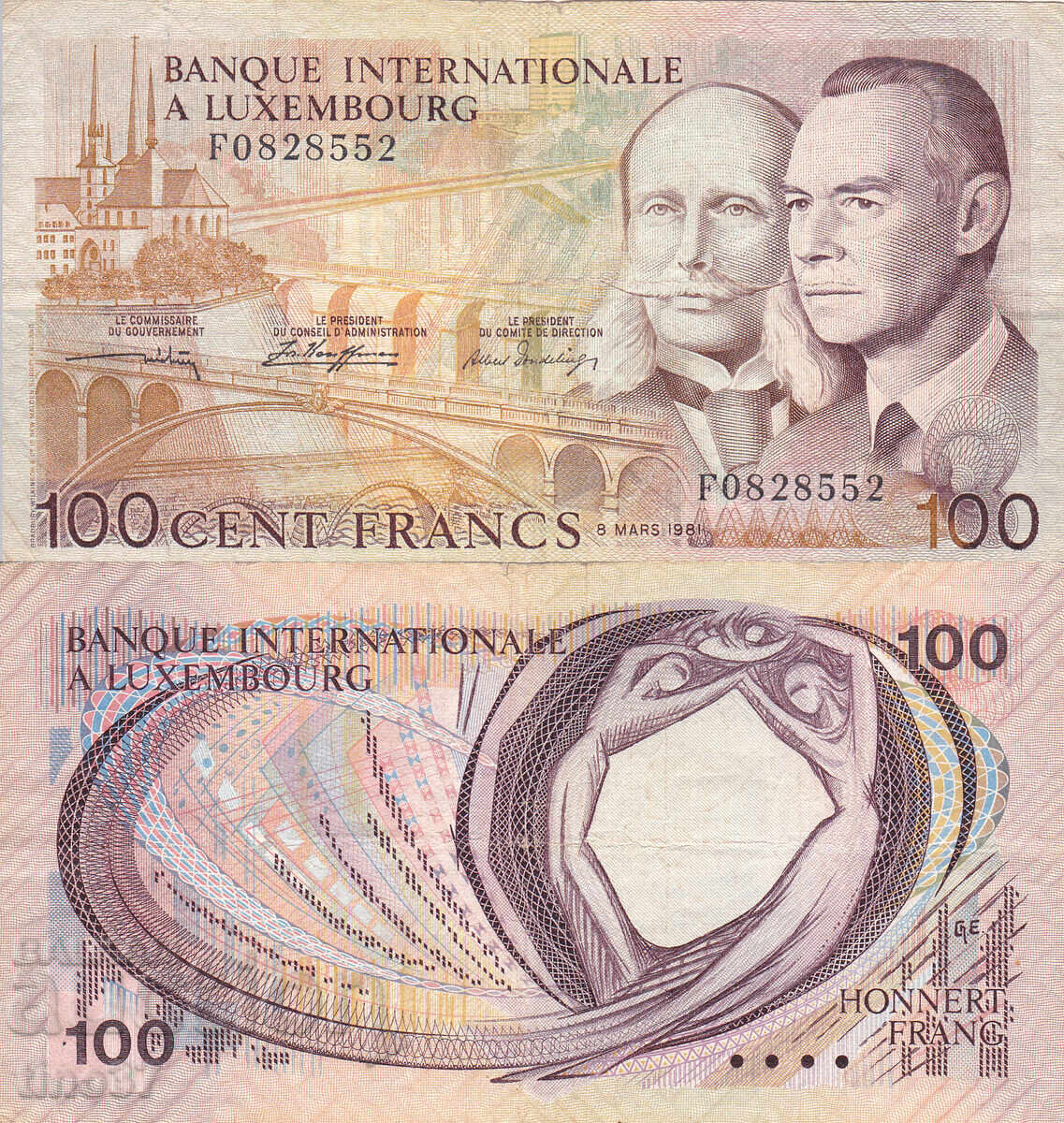 tino37 - LUXEMBOURG - 100 FRANCS - 1981 - VF tino37 - LUXEMBOURG - 100 FRANCS - 1981 - VF