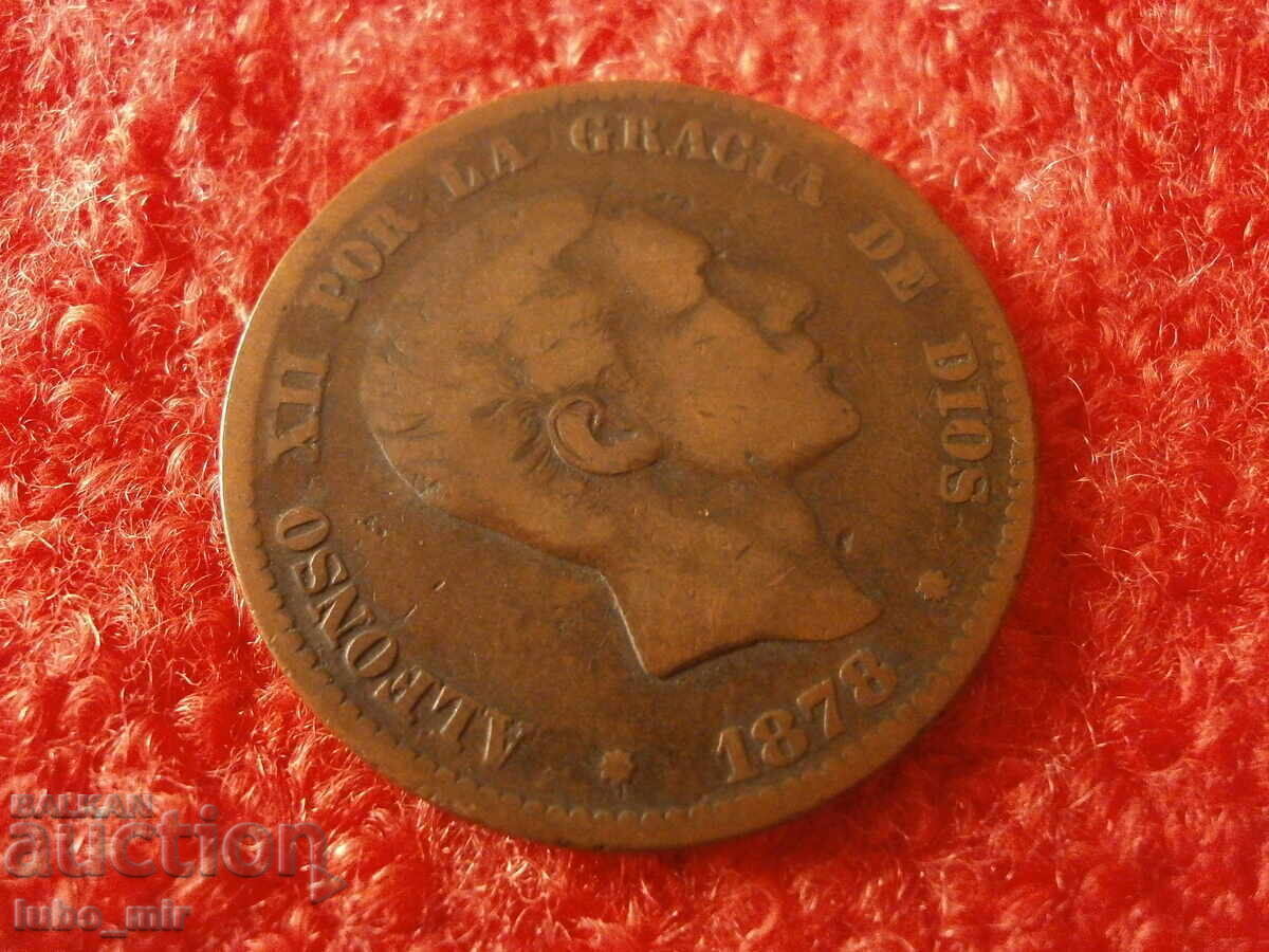 Auction  SPAIN 10 CENTIMOS 1878