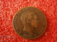 SPAIN 10 CENTIMOS 1878