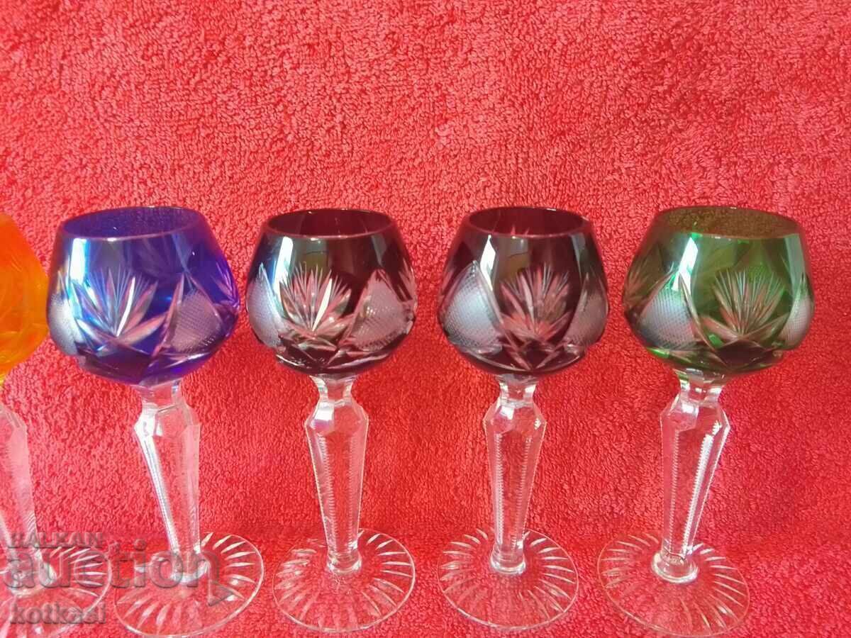 Licitație 6 bucăți vechi de pahare mici Cristal de plumb Germania lichior