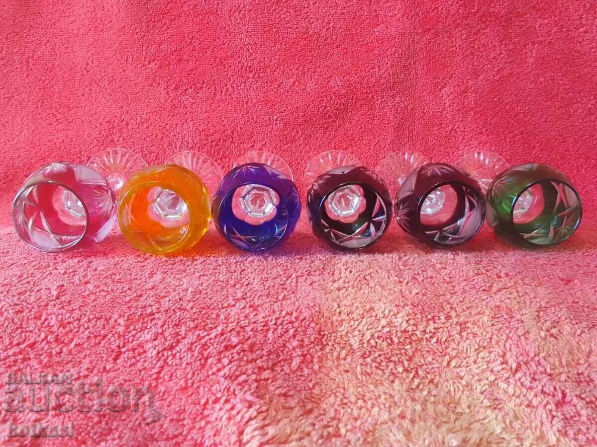 6 bucăți vechi de pahare mici Cristal de plumb Germania lichior - 5