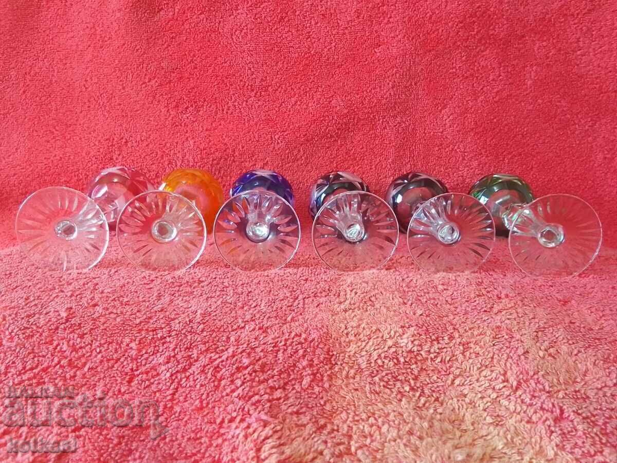 6 bucăți vechi de pahare mici Cristal de plumb Germania lichior - 6