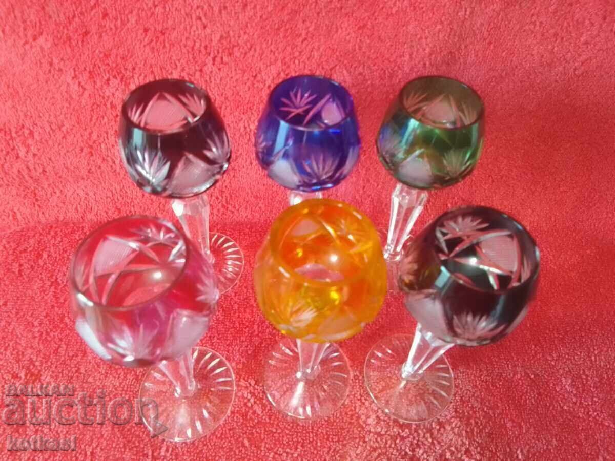 6 bucăți vechi de pahare mici Cristal de plumb Germania lichior - 7