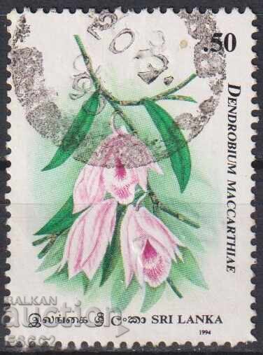 Σφραγισμένη γραμματόσημο Φλόρα Λουλούδι Ορχιδέα 1994 Σρι Λάνκα