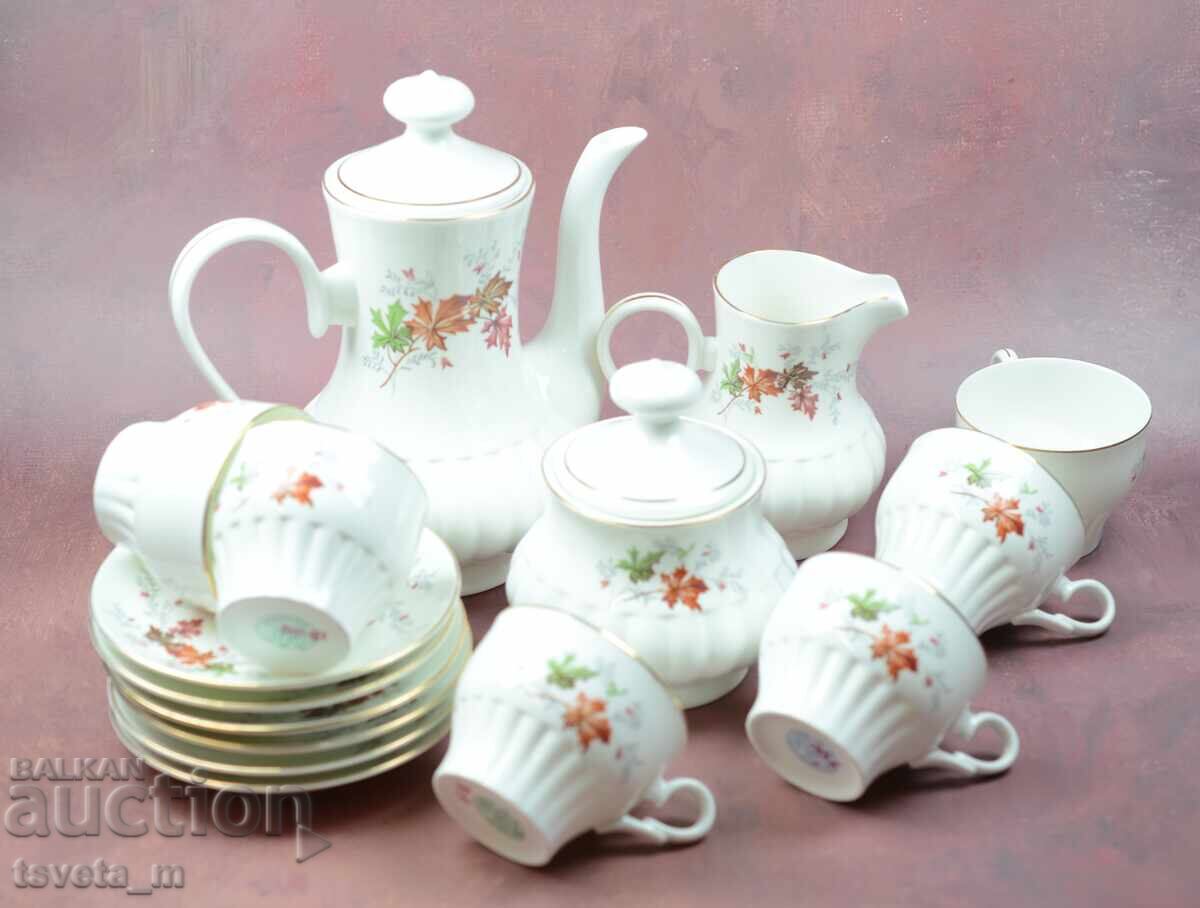 Coffee service, bone china Kosta Yordanov, Vidin 15 pcs with price 180.00 BGN | € 92.03