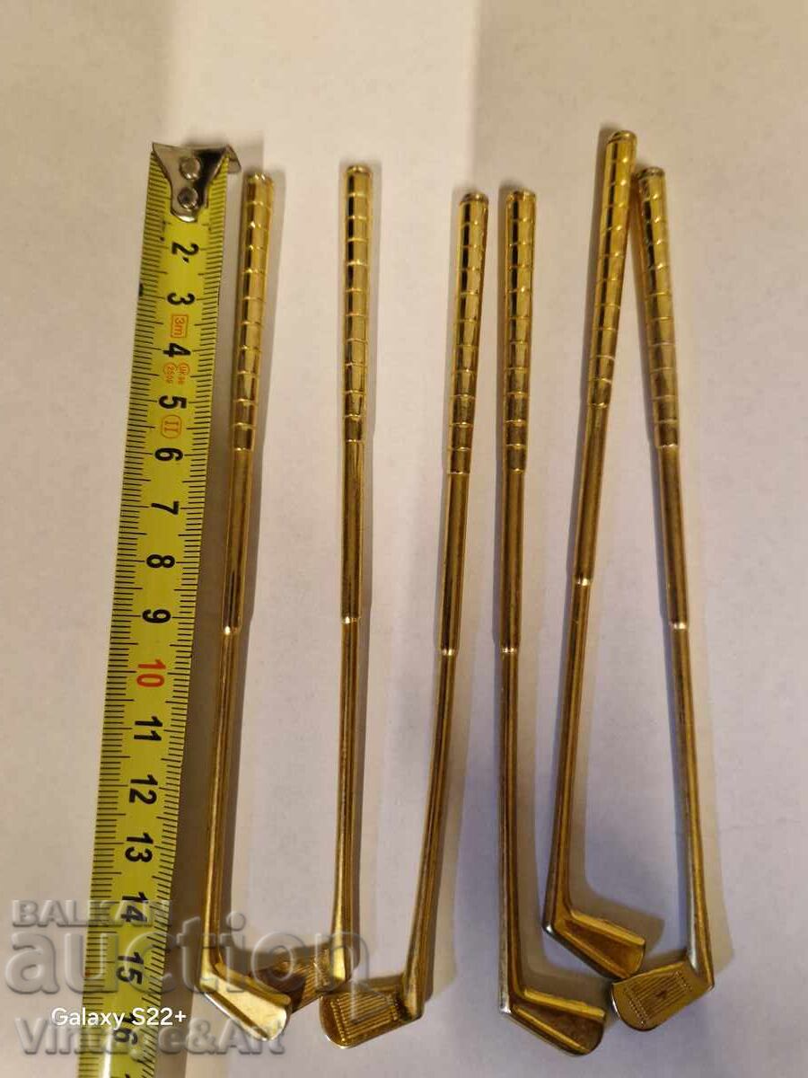 Gold-plated Bronze Cocktail Stirrers 6pcs with price 30.00 BGN | € 15.34