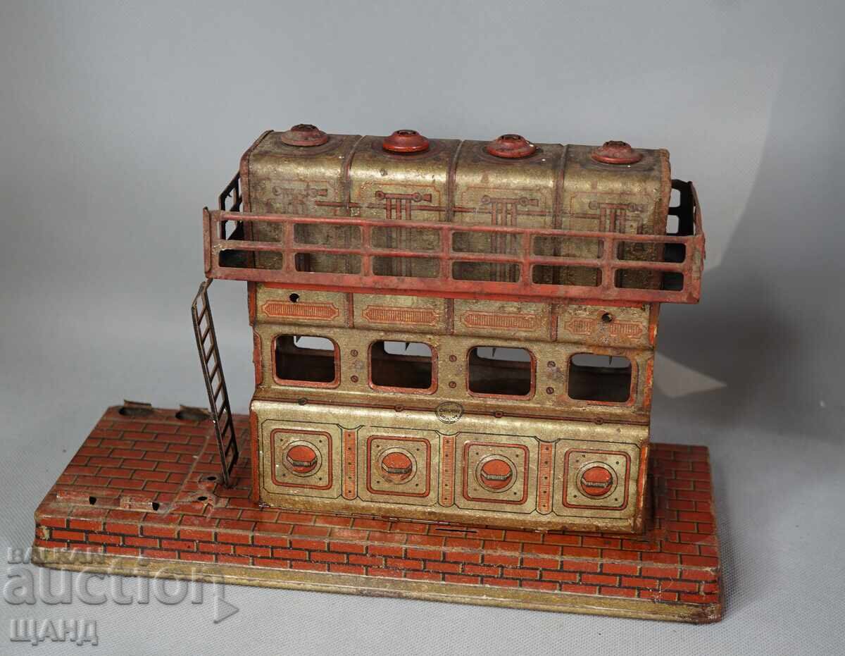 Auction  Old German Metal Mechanical Toy Model Steam Engine