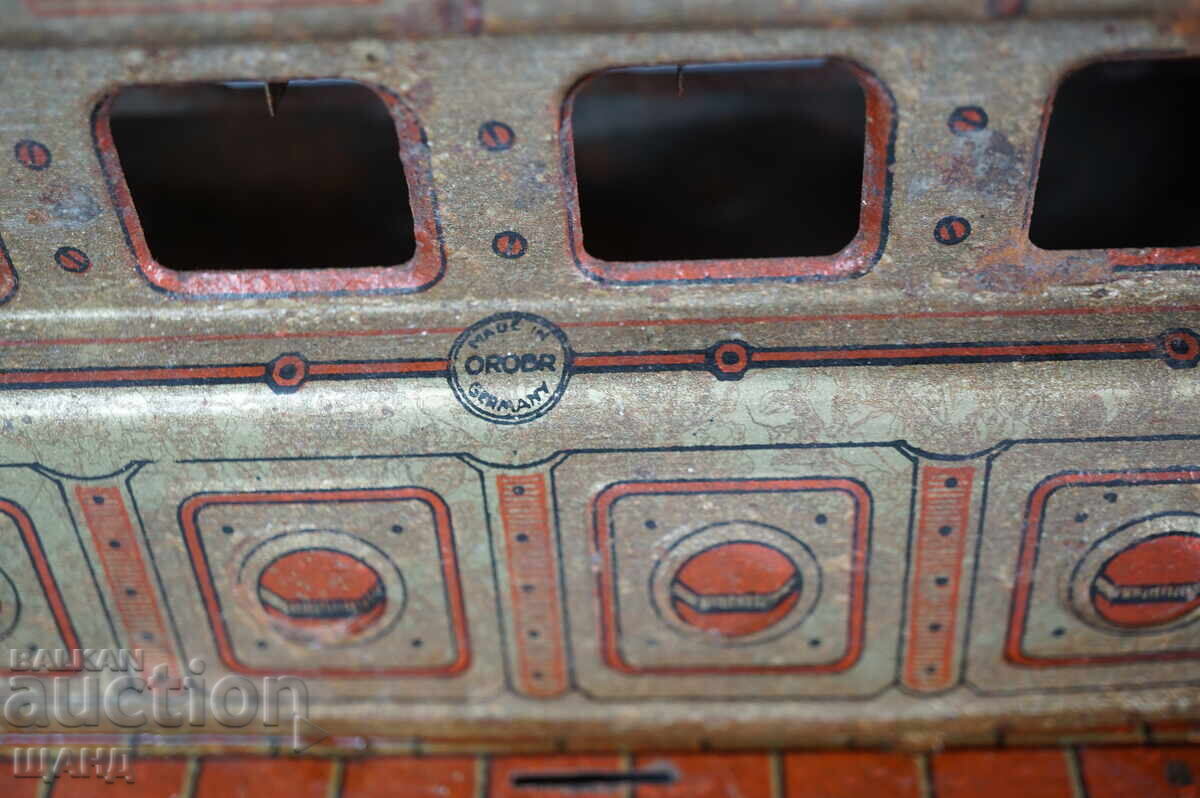 Old German Metal Mechanical Toy Model Steam Engine - 5