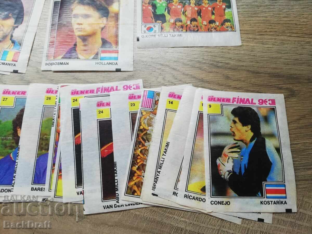 Auction  Lot of 65 pieces of ULKER chewing gum cards, ULKER-FINAL 90, Football