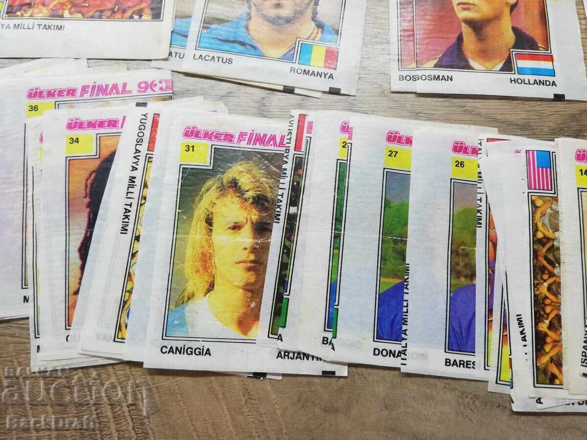 Delivery of Lot of 65 pieces of ULKER chewing gum cards, ULKER-FINAL 90, Football