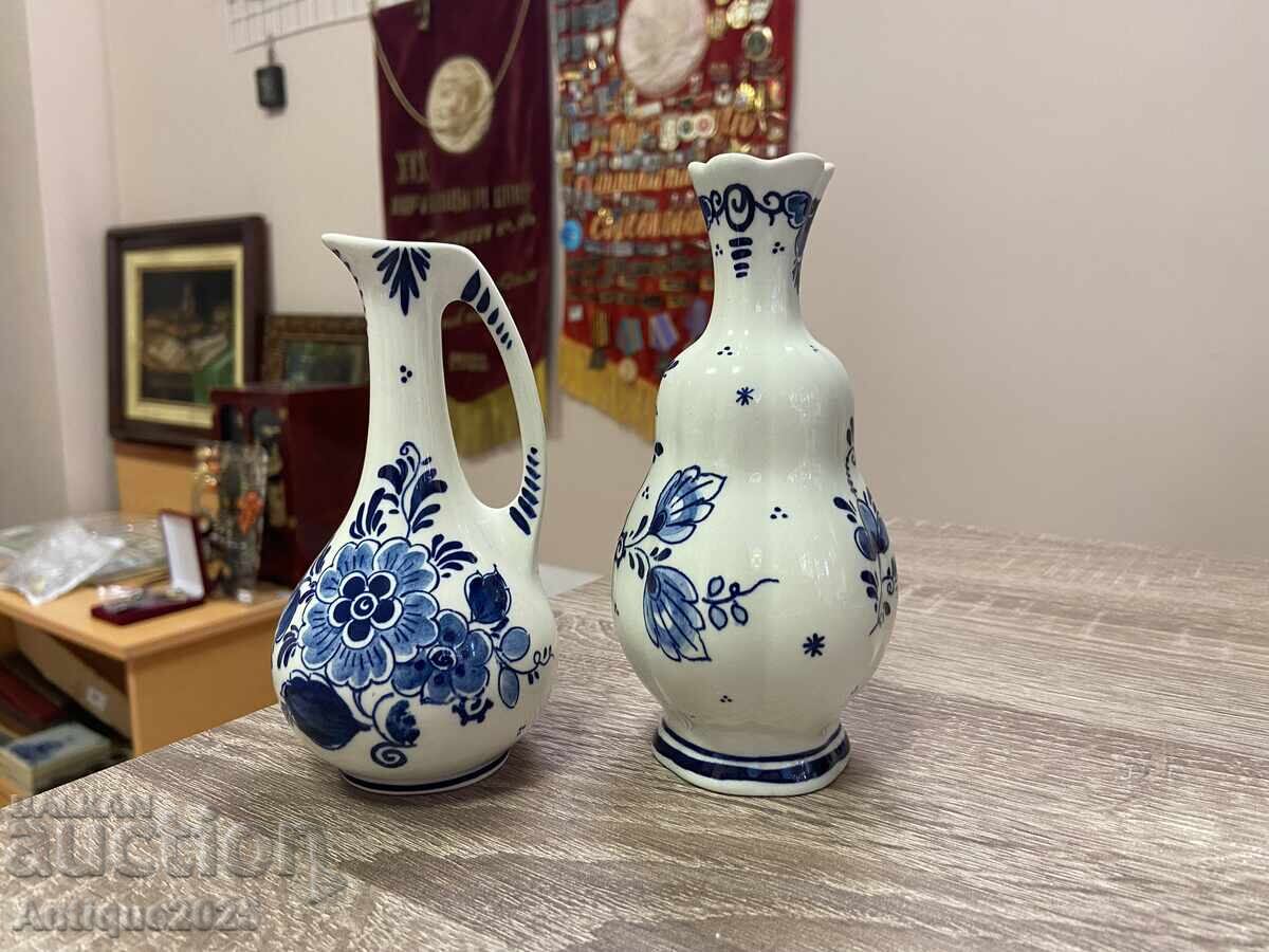 Аукцион Двойка вази Royal Goedewaagen Blue Delft, рисувани на ръка