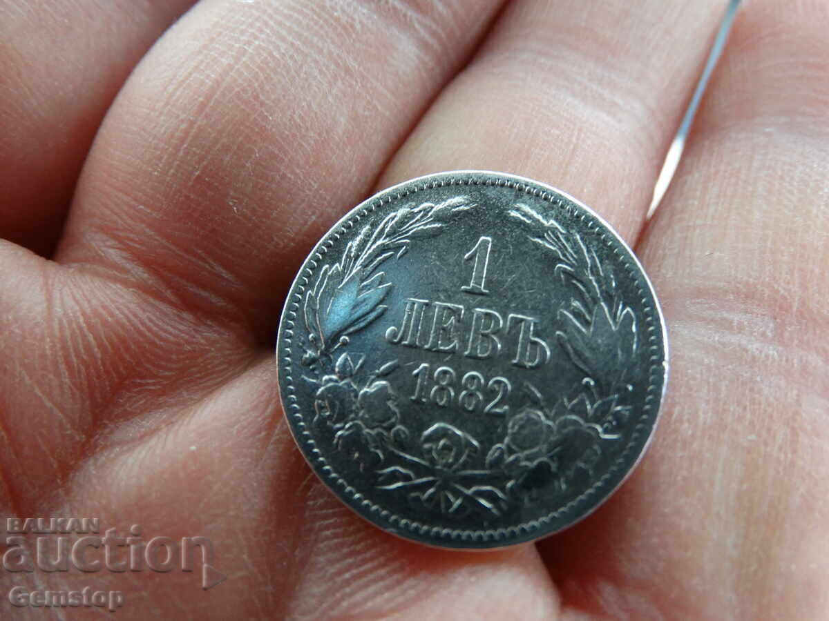 БЗЦ! един лев сребро Княжество България 1882 от 1ст! БЗЦ! един лев сребро Княжество България 1882 от 1ст!