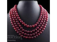 ΒΖΤ! 1094 κ-τ αλυσίδα λαιμού τεσσάρων σειρών από ρουμπίνι-κορούνδιο από 1στ!